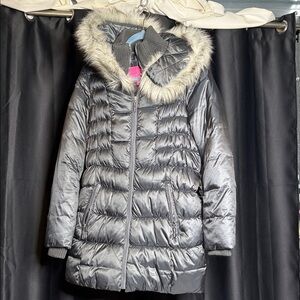 Betsey Johnson Gray belted Puffer jacket size small